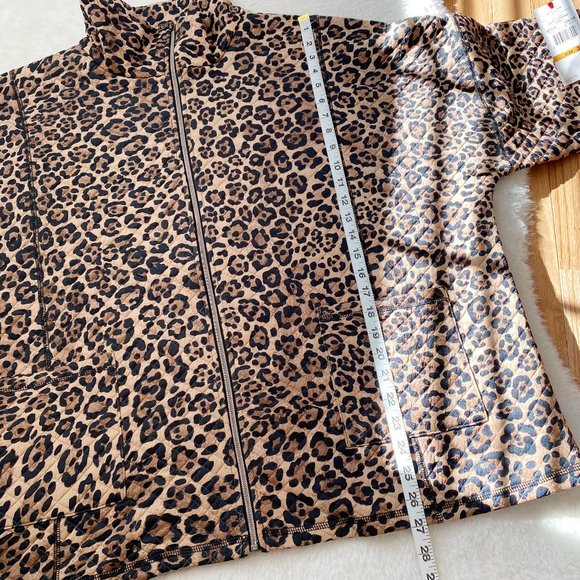 Ruby Rd. Women's Animal Print Leopard Zip-front Jacket, Front Pockets, 3X - Picture 6 of 9